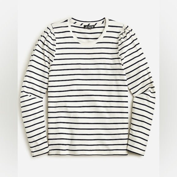 J Crew Puff-sleeve crewneck T-shirt in stripe
Item BR760 - Picture 1 of 2